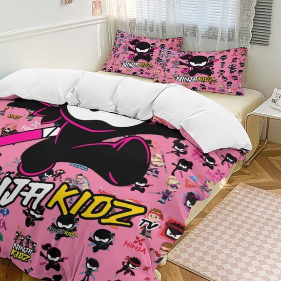 Ninja TV Kidz Comfortable 3-Piece Bedding Set Pillow Case Bed Duvet Cover Pillowcases