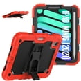 thumbnail image 2 of FJLBDE Case for iPad Mini 7 A17 Pro 2024/Mini 6 2021 8.3 Inch 7th/6th Gen, Rugged Shockproof Tablet Cases Cover with Kickstand Shoulder Strap, Red, 2 of 7