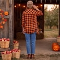 thumbnail image 6 of Textilo Womens Button Down Plaid Shirts Long Sleeve Lapel Collar Shirt with Pockets Blouse Lightweight 2026 Fashion Fall Business Casual Outfits,Orange L, 6 of 7