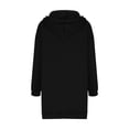 thumbnail image 4 of Ftwytp Women Hoodies Dress Button Sweatshirts Dress Casual Long Sleeve Tunic Dress Oversized Sweatshirts with Pocket Christmas Solid Women Long Sleeve Hooded Sweatshirt Ladies Dress, 4 of 7