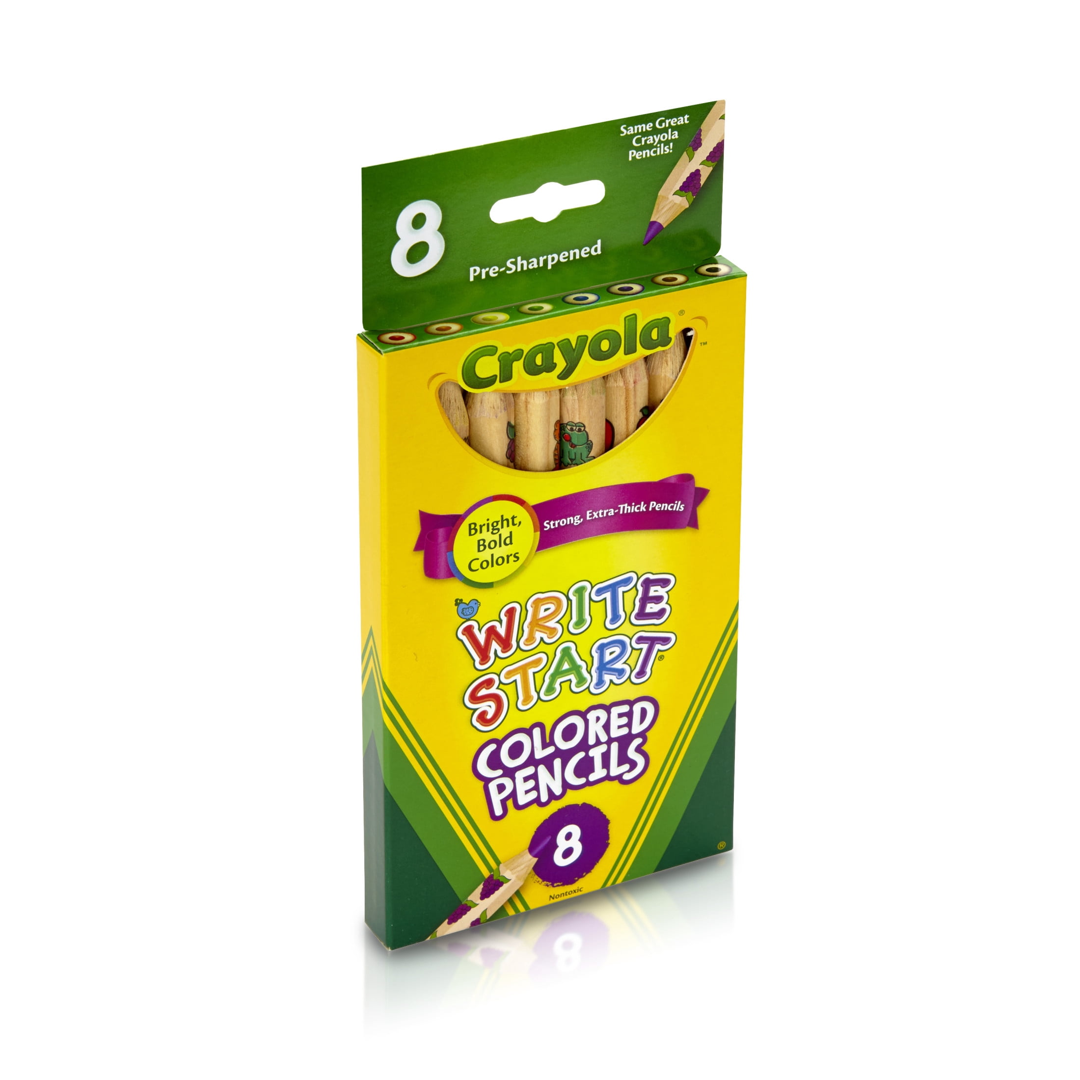 Crayola Write Start Extra Thick Colored Pencils, 8 Ct, Kindergarten School Supplies, Arts and Crafts for Kids, Gifts, Ages 3, 4, 5, 6