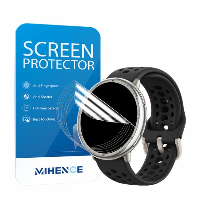 Mihence Protector De Pantalla Compatible Con Amazfit Active 2 Round Smartwatch Tpu Hd Película Protectora (6 Pcs)