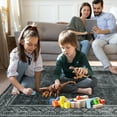 thumbnail image 3 of FairOnly Washable Area Rug for Living Room Bedroom Modern Bordered Rug 8' x 10' Stain Resistanta Area Rug, Grey, 3 of 7