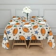 thumbnail image 3 of Colorful Footballs and Stars Pattern Square Tablecloth,Waterproof Square Table Cover,Wipeable Spillproof Washable Table Cover for Home Kitchen Party Decor 42"X42"(107x107cm), 3 of 6