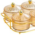 thumbnail image 4 of DOMELAY Dried Fruit Plate Food Storage Container Nut and Candy Serving Tray with Lid for 6 Grid, 4 of 7