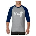 thumbnail image 1 of MmF - Mens Raglan Sleeve Baseball T-Shirts, up to Size 3XL - King Crown, 1 of 4