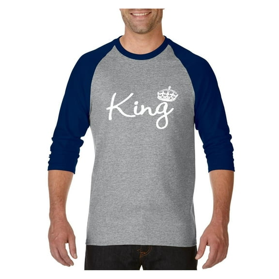 Mens Raglan Sleeve Baseball T-Shirts - King Crown