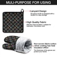 thumbnail image 7 of Multicolor Controllers Games Icons Black Pattern Kitchen Oven Mitt and Pot Holder Sets 4 Pcs for Baking, Cooking and Grilling, Heat Resistant Up To 392 °F, 7 of 7