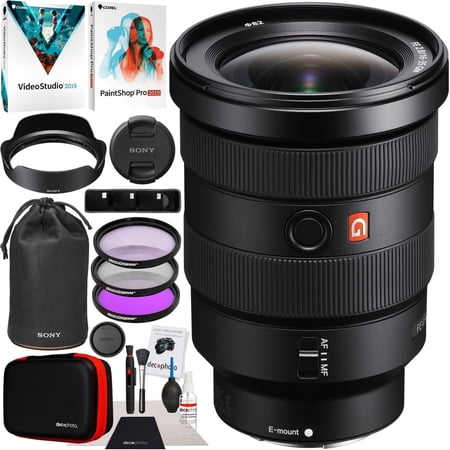 Sony FE 16-35mm F2.8 GM G Master Full-frame Lens Wide Angle Zoom for E-Mount SEL1635GM Professional Bundle with UV FLD CPL Filter Kit + Photo Video Editing Software Kit and Deco Gear Accessories Set
