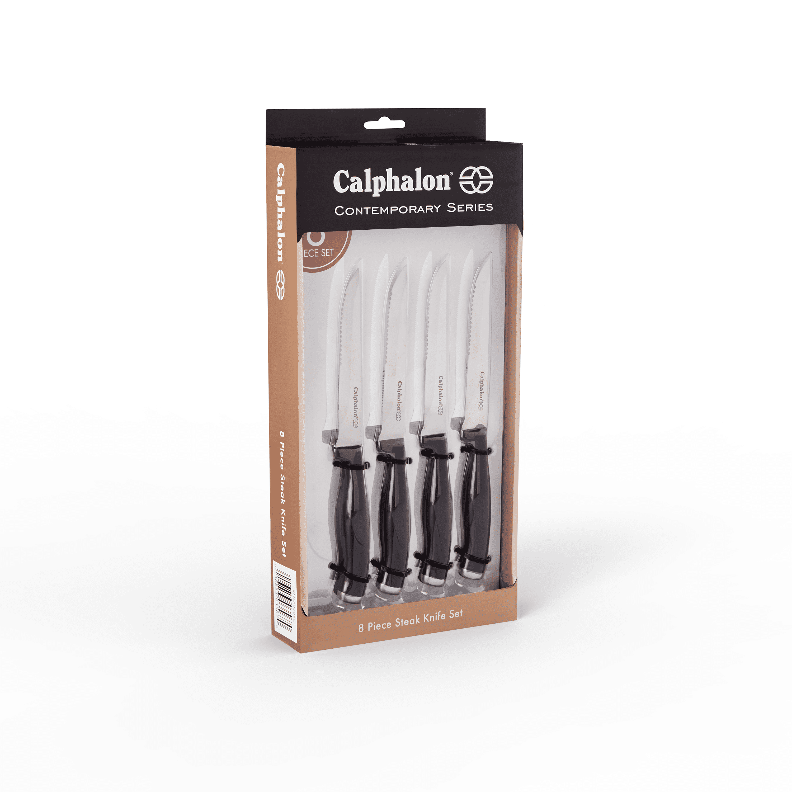 Calphalon Contemporary 8-Piece Steak Knife Set, Black 
