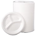 thumbnail image 2 of Genpak 3-Compartment Foam Dinnerware Plates, 8 7/8", White, 125 Plates Per Pack, Case Of 4 Packs, 2 of 4