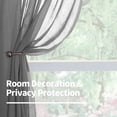 thumbnail image 2 of ZMLEVE Linen Dark Grey Sheer Curtains 72 Inch Length 2 Panels Set Grommet Privacy Light Filtering Window Curtain Panels for Living Room Bedroom, 2 Panels, 52 x 72 Inch, Dark Grey, 2 of 7