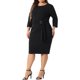 thumbnail image 4 of Vestido de Noche de Lápiz de Talla Grande para Mujeres Agnes Orinda con Manga 3/4 y Cuello Redondo, Vestidos de Fiesta de Cóctel con Rhinestones Removibles, Vestidos de Dama de Honor 1X Negro, 4 of 6