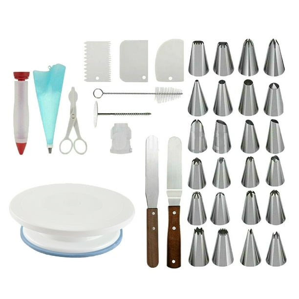 Utensilios para decorar pasteles de Decoraciones para Hornear de 36 Piezas, Puntas de Boquilla, Soporte para Pasteles, Cepillos para Raspadores, Bricolaje Magideal Utensilios para decorar pasteles