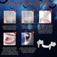 thumbnail image 4 of Kit de 4 colmillos de vampiro retráctiles, dientes telescópicos, colmillos, tirantes, dentaduras postizas falsas con colmillos de fiesta de Halloween (3 piezas normales), adorno de Halloween, 4 of 5