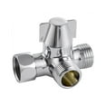 thumbnail image 2 of Ziuscore Silver Brass 3 Way Shower Diverter Valve Switch - Long-lasting Durability Shower Head Adapter T Adapter Bidet Diverter Wing shaped handle, 2 of 6