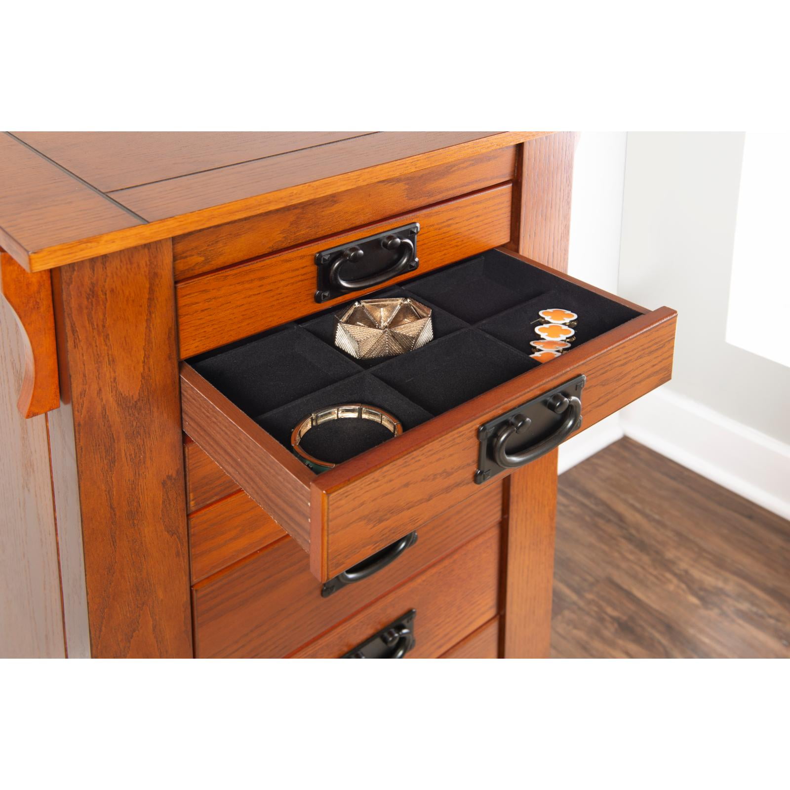Powell mission oak jewelry armoire deals