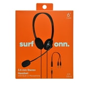 onn. 3.5 mm PC Stereo Headset with Built-in Microphone, Black