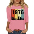 thumbnail image 3 of Lumosvexa Summer Womens Casual T-Shirt for Women Plain Short Sleeved Shirt Tops Crew Neck T-Shirt Pink Size L, 3 of 5