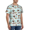 thumbnail image 4 of Yiaed Cute Pug Dogs Print Mens Short Sleeve Tight Fit T-Shirt, Crewneck Casual Tee-Large, 4 of 5