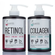 Nuventin Collagen Firming Cream .. & Retinol Lotion Set .. - Anti-Aging Skincare for .. Face & Body, Repair .. Wrinkles & Sagging, 30 .. Fl Oz