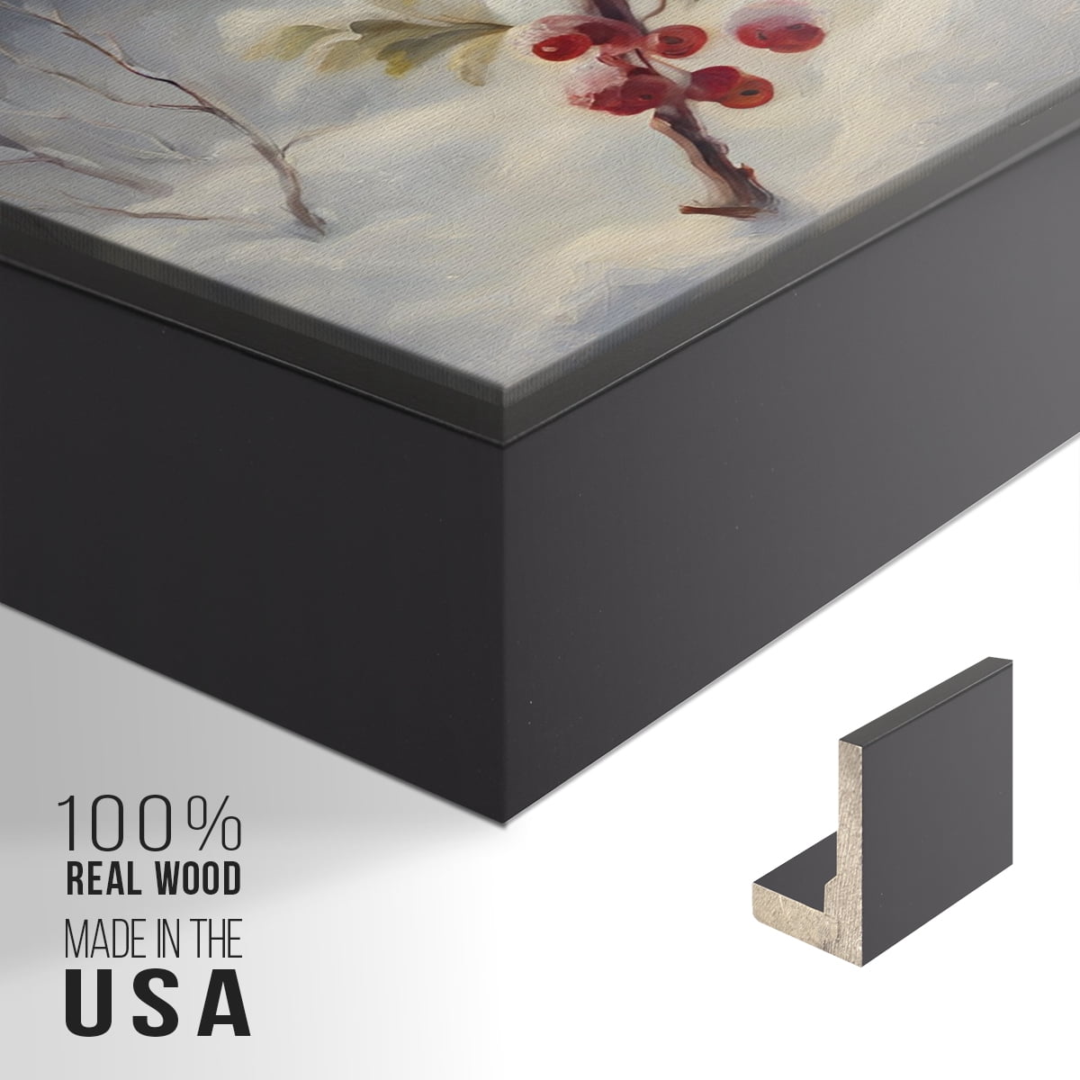 Vintage Landscape-CXCIX By Wexford Home Framed in Black Wood Gallery Wrapped Canvas 27 in. x 41 in.