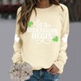 thumbnail image 2 of St Patricks Day Crewneck Sweatshirts Women Letter Print Shirt Clover Shamrock Graphic Long Sleeve Pullover Tops Irish Tshirt Beige M, 2 of 4
