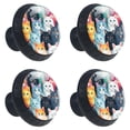 thumbnail image 2 of 4 Pcs Cartoon Cat Knobs for Kitchen Cabinet Cupboard Dresser Bookcase Drawer Pulls Handles Round Home Decor, 2 of 8