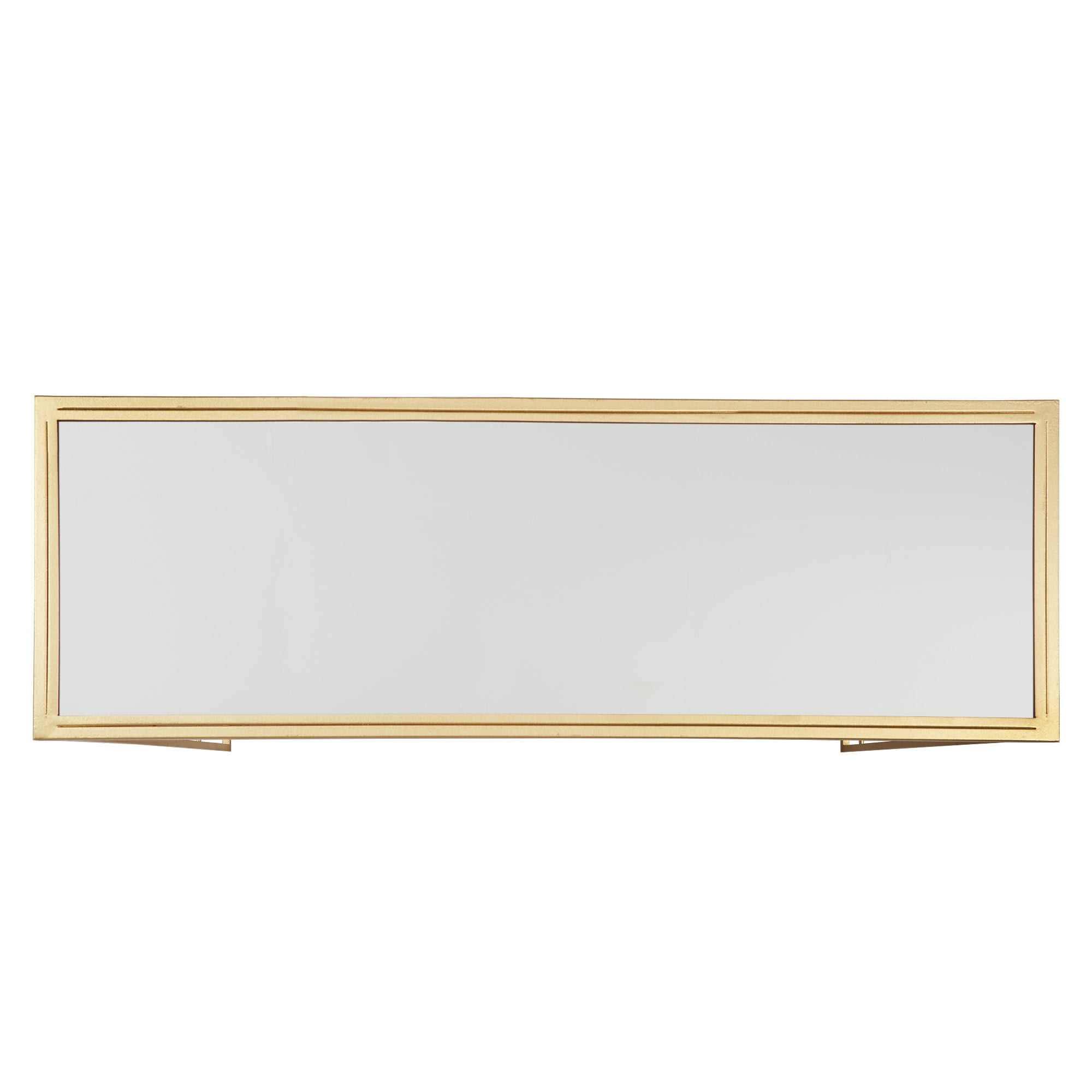 Weston Home Ditmas Gold Finish Peony and Ginkgo Console Table with Mirror Top