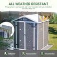 thumbnail image 5 of LZBEITEM 6' x 6' Plastic Outdoor Storage Shed with Heavy-Duty Floor, All-Weather Resin Tool Shed with Window & Lockable Double Doors, UV-Resistant & Easy Assembly for Backyard Garden, 205 cu.ft, 5 of 13