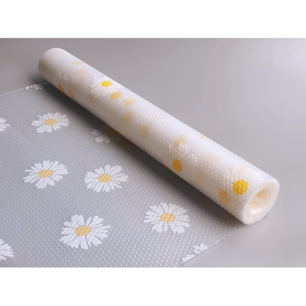 Revestimientos transparentes para refrigerador con estampado de margaritas, tapetes lavables para refrigerador, revestimientos para estantes, almohadillas impermeables para refrigerador, tapetes para
