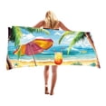 thumbnail image 1 of Tropical Ocean Palm Tree Beach Towel – Quick-Dry Microfiber Towel for Travel & Yoga, 1 of 6