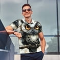 thumbnail image 6 of Balery Whimsical Owl On Branch Printed Men’s Short Sleeve Polo Shirt, Midweight Men's Shirt,Golf Polo shirts -Small, 6 of 8