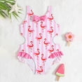 thumbnail image 2 of TOWED22 Girls Swimsuits One Piece Bathing Suit Crossback Straps Cute Toddler Kids Pool Beach Swimwear Quick Dry 4-12 Years Pink,11-12 Y, 2 of 5