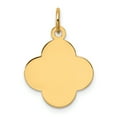 thumbnail image 3 of 14k Yellow Gold Plain .018 Gauge Engravable Quadrafoil Disc Charm Pendant, 3 of 3