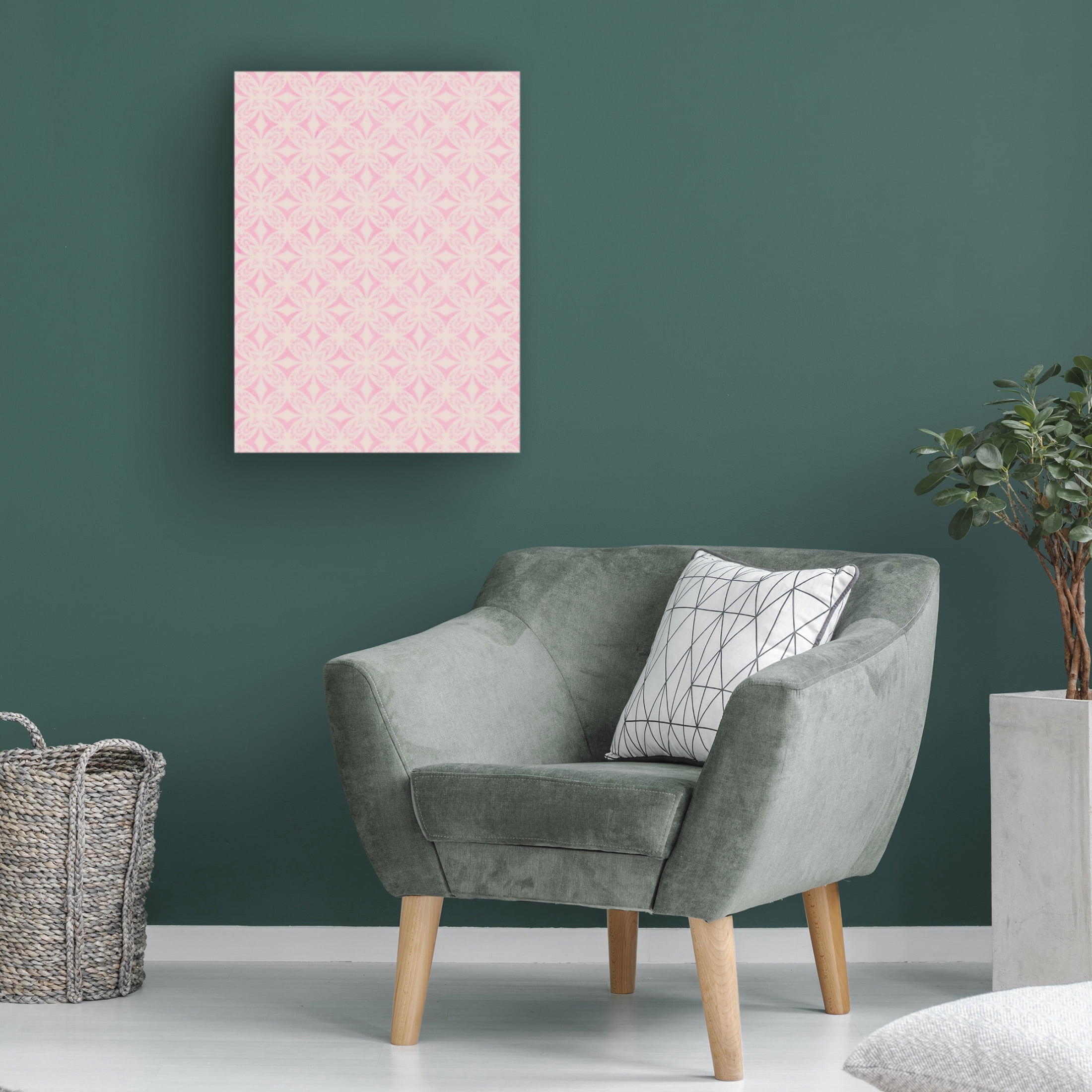 Canvas Wall Art - Treechild 'Light Pink Tile Pattern' Wall Art for Living Room, Bedroom, or Office D?cor by Trademark Fine Art - 18 x 24 Inches