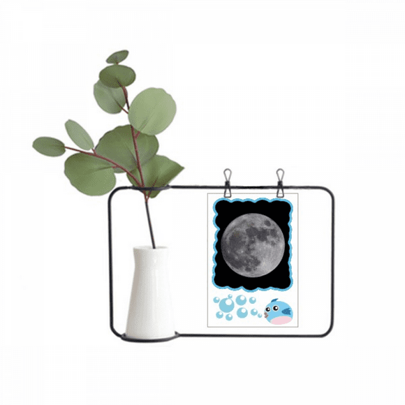 Big Moon Dark Night Sky Art Deco Fashion Transparent Glass Hanging Vases Decoration Bottle