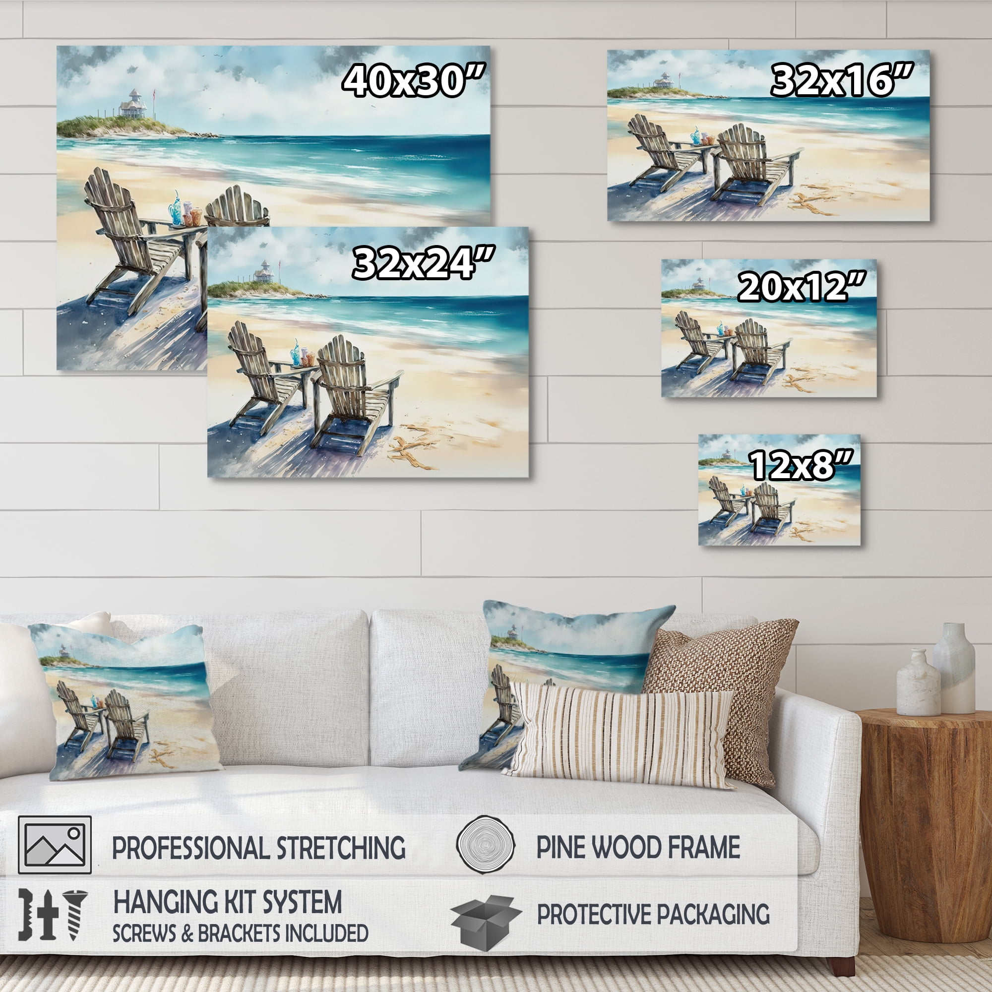 Designart Relax At The Beach II Canvas Wall Art