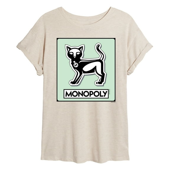 Monopoly - Cat Game Token - Women's Oversized Graphic T-Shirt