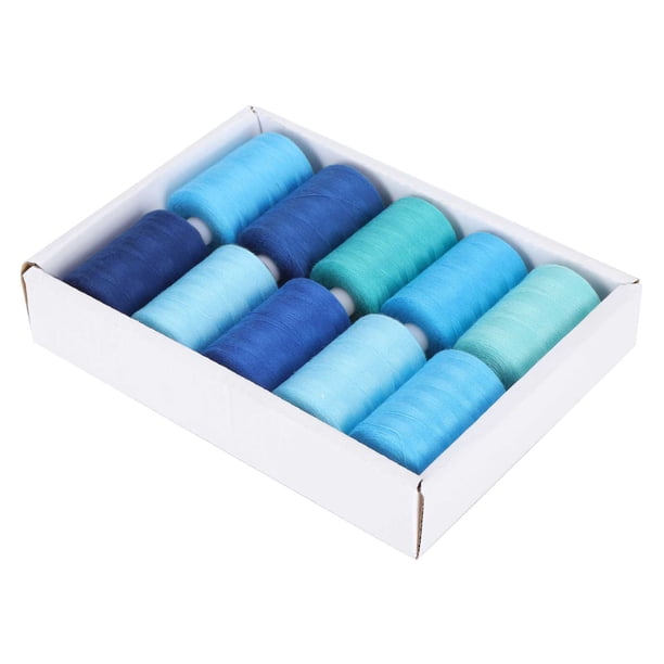 Hilo de coser azul, 10 rollos de hilo de coser azul, juego de hilos de coser para bricolaje, el mejor de su clase Jadeshay A