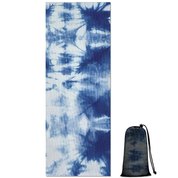 Colorful Tie Dye Pattern Hot Yoga Mat Towel Non Slip for Hot Yoga - Quick-Drying Yoga Mat Cover with 4 Corner Pockets with Travel Bag - Hot Yoga Towel Non Slip Grip Moisture Wicking Sweat 70"x26"