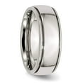 thumbnail image 4 of Stainless Steel Grooved and Beaded 8mm Polished Band, 4 of 7
