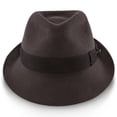 thumbnail image 2 of Walrus Triumph Brown Wool Felt Trilby Hat 100% Australian Wool Felt, 2" Brim, C-Crown Grosgrain Ribbon Band, Cotton Sweatband - H7004, 2 of 6