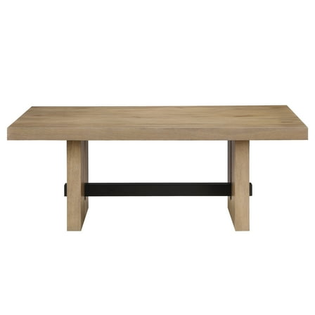 Steve Silver Aubrey Modern Rectangle Cocktail Table, Weathered Driftwood/Black