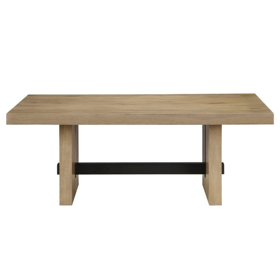 Steve Silver Aubrey Modern Rectangle Cocktail Table, Weathered Driftwood/Black