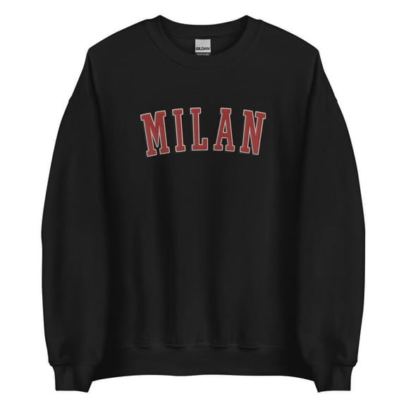Milan Red Embroidered Sweatshirt (Black, S)