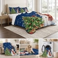 thumbnail image 6 of Quilts Full Size Bedding Set, Christmas Snowman Lightweight Quilted Comforter, Navy Blue Cardinal Bird Xmas Snowflake Tree Reversible Bedspread Coverlet with Pillow Covers for All Season, 78" x 90", 6 of 9