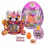 Rainbocorns Wild Heart Surprise Tiger - 11" Collectible Plush Stuffed Animal - 10 Layers of Surprises, Unicorn Slime Mix, Nail Decals, Sparkle Sequin Heart, Ages 3+ by ZURU