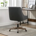 thumbnail image 6 of Swivel Shell Office Chair, Modern Tufted Fabric Upholstered Desk Chair with Padded Back & Five-Star Base, Adjustable Hight Task Chair, for Living Room Bedroom Home Office, Charcoal Grey, 6 of 7