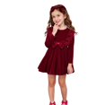 thumbnail image 6 of HJYCHN Toddler Dress Long Sleeve Party Gown with Lace and Bow for Christmas Girls Dress 5-6 Years, 6 of 6